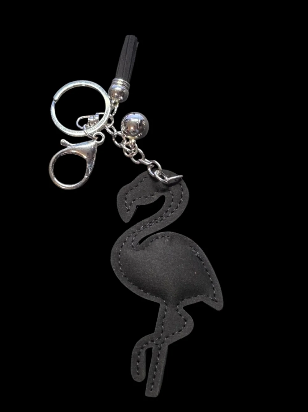 Rhinestone Flamingo Bag Charm Keychain